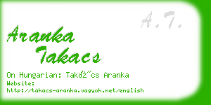 aranka takacs business card